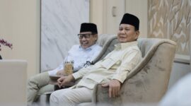 Ketua Umum Partai Gerindra Prabowo Subianto menyambangi kediaman Ketua umum PKB Muhaimin Iskandar (Cak Imin). (Dok. Tim Media Prabowo Subianto)
