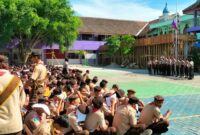 Gugus Depan (Gudep) 02.107 – 02.108 Ambalan Arjuna – Srikandi Pangkalan SMK Negeri 1 Kecamatan Geger, Madiun, menggelar perkemahan. (Dok. FINN)