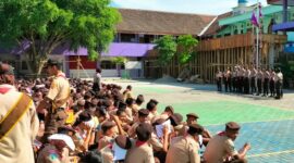 Gugus Depan (Gudep) 02.107 – 02.108 Ambalan Arjuna – Srikandi Pangkalan SMK Negeri 1 Kecamatan Geger, Madiun, menggelar perkemahan. (Dok. FINN)