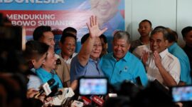 Ketua Umum Partai Gerindra Prabowo Subianto di acara di acara deklarasi Partai Gelora di Djakarta Teater, Jakarta. (Dok. Tim Media Prabowo Subianto)