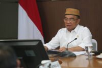 Menko Muhadjir saat pimpin rapat tingkat menteri (RTM) terkait bantuan ke Negara Libya, Jum'at (22/9).