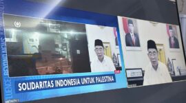 Menko PMK Muhadjir Effendy saat menjadi narasumber dalam program Primetime News dengan tema “Aksi Damai Solidaritas untuk Palestina” pada Senin (6/11).