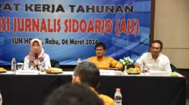 Rapat Kerja Tahunan Aliansi Jurnalis Sidoarjo yang digelar di Hotel The Sun Hotel Sidoarjo, Rabu, (6/3). 