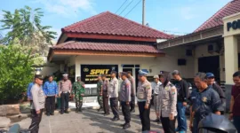 Polsek Sukodono dalam halal bihalal di Mako Polsek Sukodono.