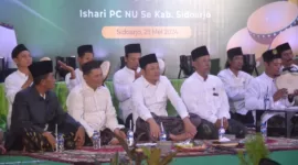  Plt. Bupati Sidoarjo H.Subandi hadiri kegiatan keagamaan Lailatul Hadrah Shalawat Tebang Ishari di Pendopo Delta Wibawa, Sabtu Malam (25/5).
