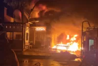 Kebakaran toko oli Masa Kini di Magetan.