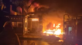 Kebakaran toko oli Masa Kini di Magetan.