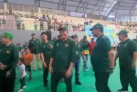 Plt Bupati Sidoarjo Subandi bersama Ketum KONI Jatim M Nabil.