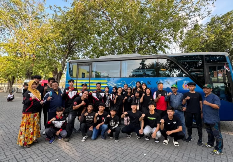 Kontingen atlet Karate Sidoarjo ikuti Kejurprov Jatim di Malang.
