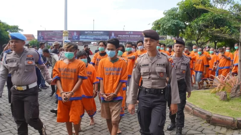 Sebanyak 70 Tersangka di Amankan Satreskrim Polresta Sidoarjo.