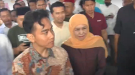 Cawapres Terpilih Gibran Rakabuming Raka menyampaikan dukungan langsung kepada Khofifah-Emil dalam Pilgub Jatim 2024. (foto: tangkapan layar) 