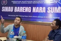 Priyo Sudibyo dalam acara Sinau Bareng Narasumber yang digelar PWI Malang Raya.