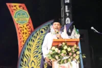 Plt Bupati Sidoarjo Subandi sambutan diacara ruwatan Desa Trompoasri.