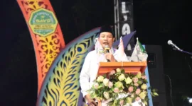 Plt Bupati Sidoarjo Subandi sambutan diacara ruwatan Desa Trompoasri.