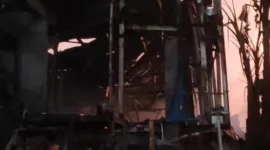 kondisi kandang peternakan ayam usai dipadamkan.