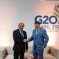 Menko PMK Muhadjir Effendy bersama Menteri Pembangunan Sosial Brasil Wellington Dias, di Galpāo da Cidadania, Brasil, pada Rabu (24/7/2024).