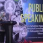 dr Sriatun Subandi, Plt Ketua TP PKK Kabupaten Sidoarjo sambutan diacara Pelatihan Publik Speaking yang digelar oleh TP PKK.