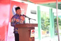 Plt Bupati Subandi berikan sambutan di acara penutupan program Sidoarjo Siap 24 jam di halaman Markas Kodim 0816 Sidoarjo.  