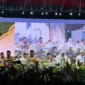 Acara Polresta Sidoarjo bersholawat dan ceramah kebangsaan dalam rangka Hari Bhayangkara ke-78 di GOR Sidoarjo, Senin (15/7/2024) malam, berlangsung khidmat dan semarak.