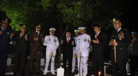 Plt Bupati Subandi bersama Ketua DPRD Sidoarjo H.Usman,  Kapolresta Sidoarjo Kombes. Pol. Christian Tobing, Dandim 0816 Sidoarjo Letkol. Inf. Guntung Dwi Prasetyo, Kepala OPD Sidoarjo serta jajaran Forkopimda Sidoarjo dalam upacara AKRS.