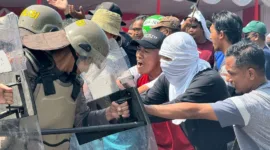 Simulasi Sispamkota diadakan di Parkir Timur GOR Sidoarjo, Selasa (6/8/2024).