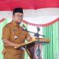 Wakil Bupati Sampang, H. Akhmad Mahfudz Saat Sambutan di Launching Dapur Makanan Bergizi (MBG), Senin (25/08/2025).