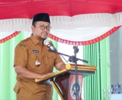 Wakil Bupati Sampang, H. Akhmad Mahfudz Saat Sambutan di Launching Dapur Makanan Bergizi (MBG), Senin (25/08/2025).
