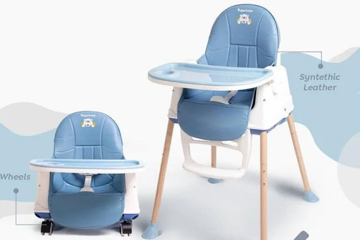 Sugarbaby memiliki produk kursi makan bayi dengan beberapa pilihan warna modern. (Dok. blibli.com)