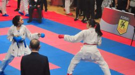 Bripda Gaby Dara Ayu Salsabillah, dalam ajang bergengsi Kejuaraan Karate Piala Panglima TNI 2025 yang berlangsung di BSCC Dome, Balikpapan, Kalimantan Timur.