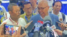 Ketua Umum PWI Pusat terpilih Akhmad Munir saat berikan keterangan usai Kongres Persatuan PWI 2025.