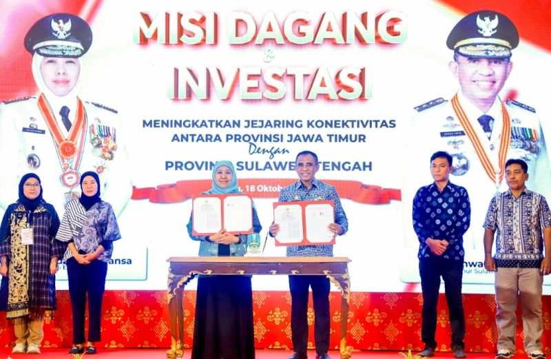 Gubernur Jawa Timur Khofifah Indar Parawansa kembali mencatatkan prestasi membanggakan melalui gelaran Misi Dagang dan Investasi antara Provinsi Jawa Timur dengan Provinsi Sulawesi Tengah yang digelar di Best Western Plus Coco, Kota Palu, Sabtu (18/10).