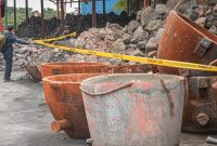 Smelting ilegal PT GRS di Serang lokasi Pengroyokan tim Gakkum DLH 8 Agustus lalu. (foto dok DLH)