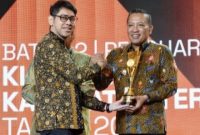 Hebat Bermartabat, Bupati Sampang H. Slamet Junaidi Tampak Berwibawa Harumkan Kabupaten Sampang, Dengan Torehan Prestasi Penghargaan Kategori Kabupaten Terinovatif, Dalam Ajang Innovative Government Award (IGA) 2025, di Kempinski Grand Ballroom, Jakarta, Rabu (10/12/2025).