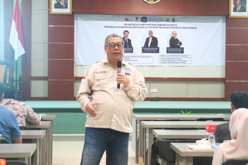 Foto : PROPAMI Surabaya Raya resmi dilantik, membuka jalan lahirnya profesional pasar modal baru melalui edukasi, kolaborasi, dan penguatan kompetensi investasi nasional. (doc.PROPAMI)
