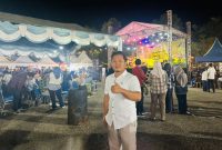 Ketua PWI Pamekasan, Hairul Anam, menghadiri undangan penutupan Pamekasan Economic Fest 2026 di kawasan monumen Arek Lancor.