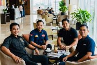  Ketua PWI Sumenep Faisal Warid, Ketua PWI Pamekasan Hairul Anam, Ketua PWI Sampang Hanggara Pratama Syahputra, dan Ketua PWI Bangkalan Mahmud Ismail. (Ist)