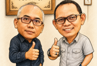 Budi Purnomo Karjadiharjo (Founder Hallo Grup) bersama Andy Setiawan (Pimpinan Redaksi Hallo Grup).