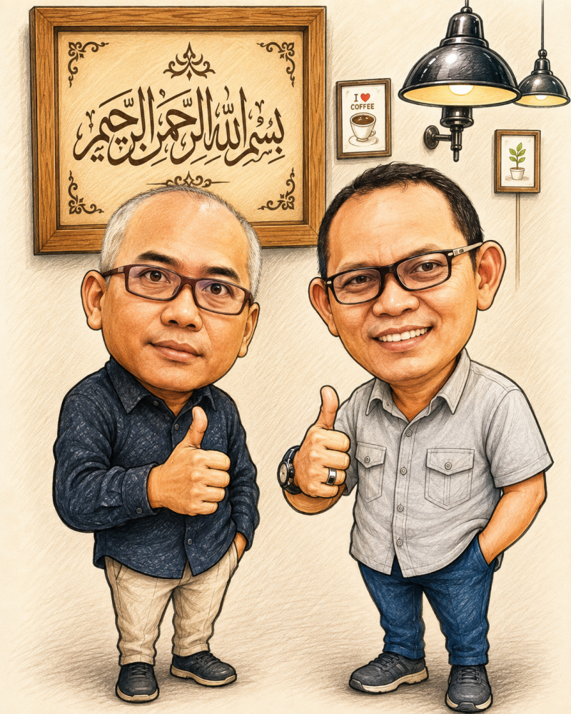 Budi Purnomo Karjadiharjo (Founder Hallo Grup) bersama Andy Setiawan (Pimpinan Redaksi Hallo Grup).